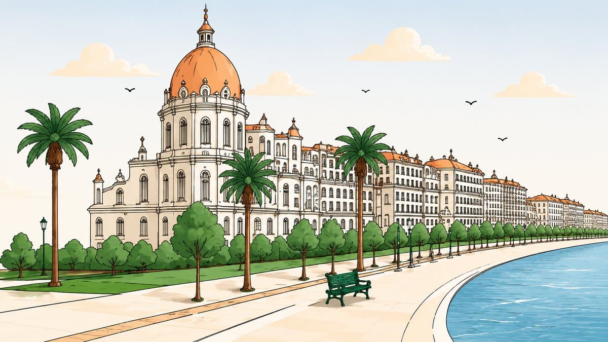 Illustration de la Promenade des Anglais et de l’hôtel Negresco à Nice
